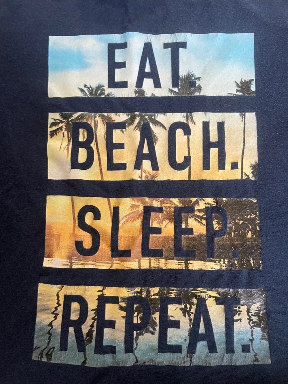 Old Navy Navy Blue Graphic 'Eat Beach Sleep Repeat' Tee